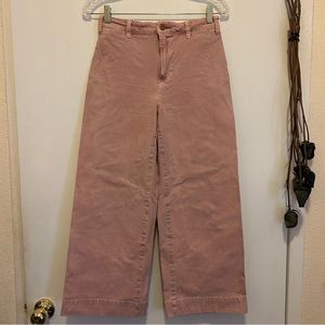 Pilcro x Anthropologie cropped wide leg pants in dusty rose